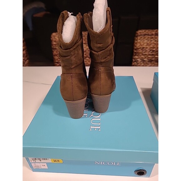 Dominique Nicole Ankle Boots Dark Brown Womens Size 7.5M NWB - Picture 6 of 8